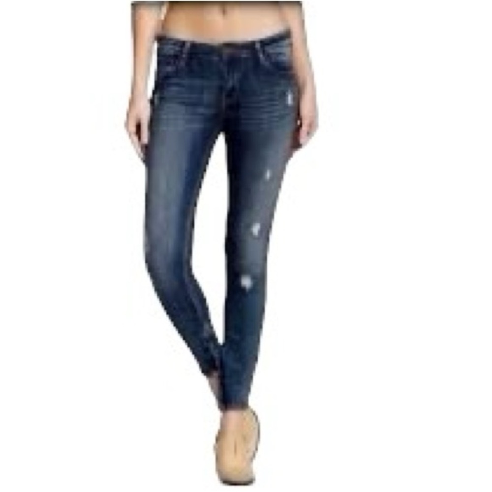 Pistola Women's Anais Zip Cuff Distressed Skinny Jeans size 29